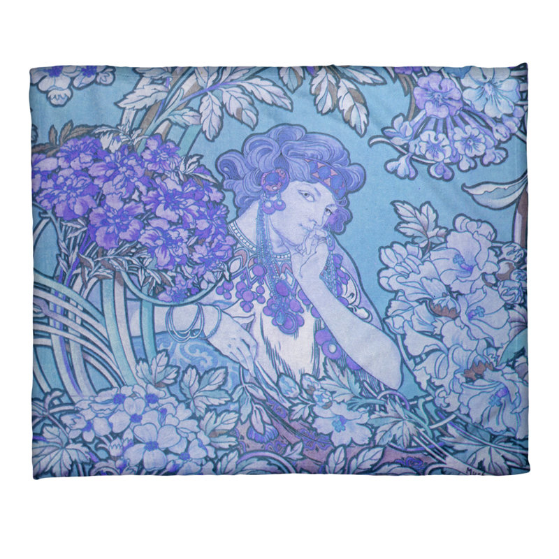 Jeté polaire alphonse mucha, Bleu