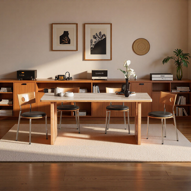 Table de salle à manger Nordic, 5 pièces: table, 4 chaises, H 29,5 po x l 70,9 po x P 31,5 po
