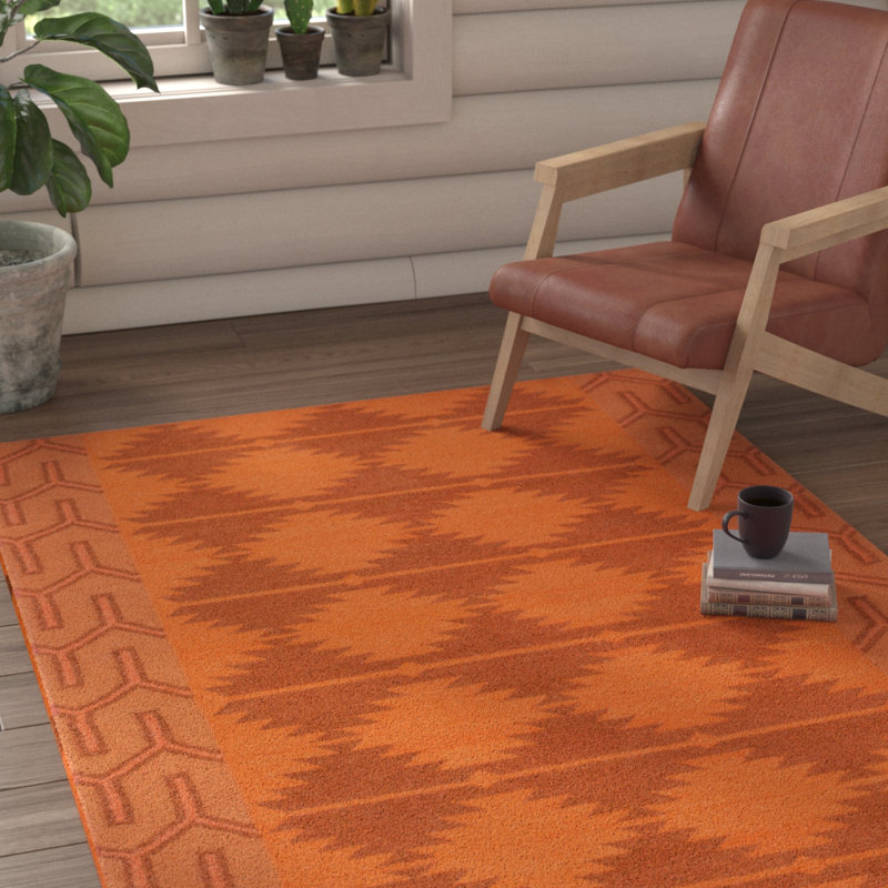 Tapis orange brûlé Lewis Southwestern, Rectangle 8 pi x 11 pi