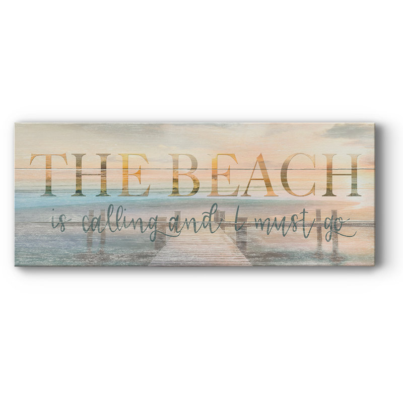 " The Beach Is ", 12" H x 30" W x 1.5" D