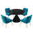 Magallanes 4 - Person Round Table Dining Set with Velvet Dining Chairs-1546479283-1546479247