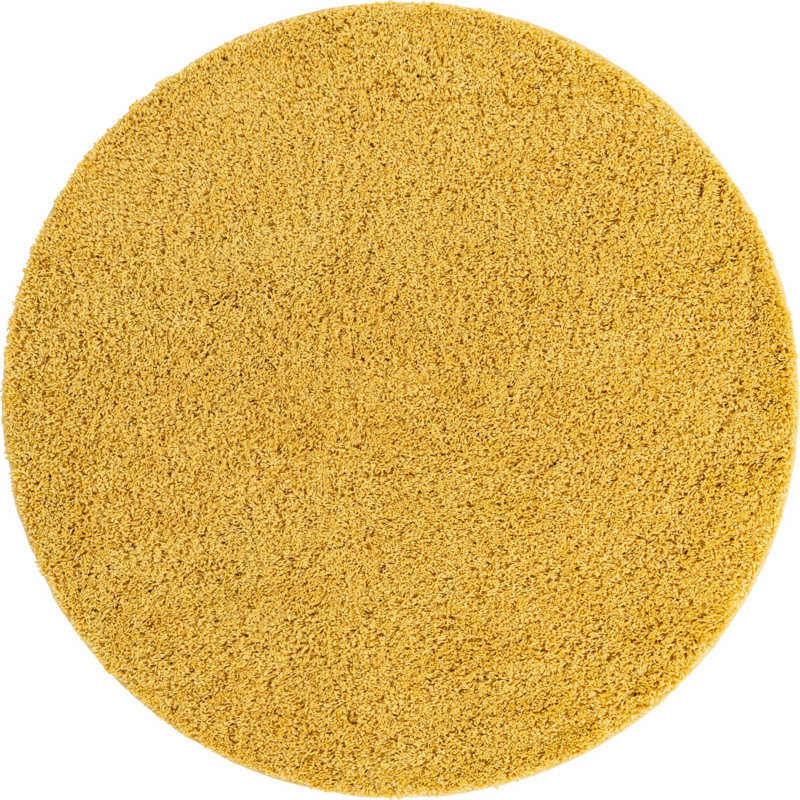Tapis jaune Kianna, Rond 7 pi 10 po