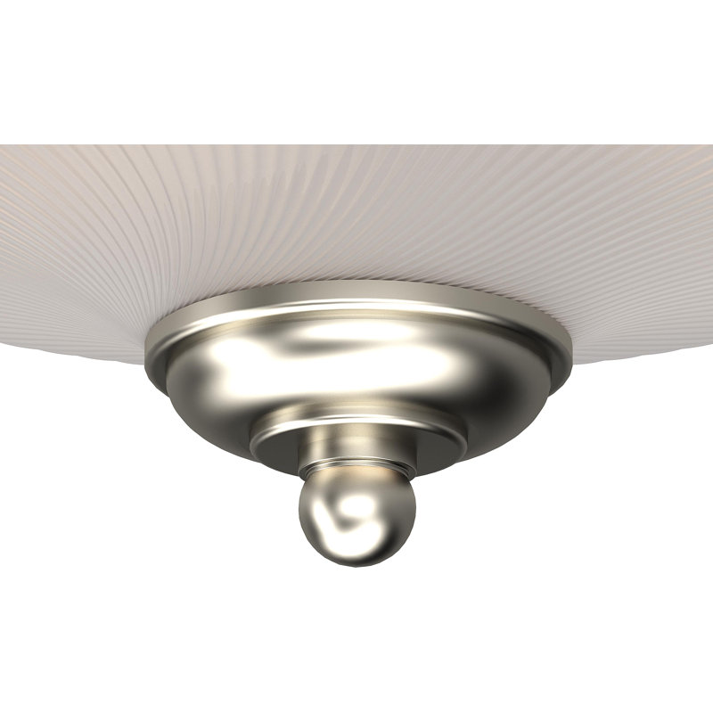 Plafonnier encastré en forme de bol simple à 1 lumière, Nickel brossé