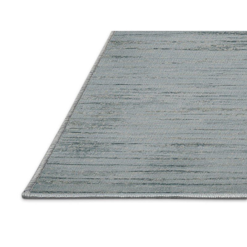Machine Washable Abstract Blue Area Rug, Rectangle 2' x 3'
