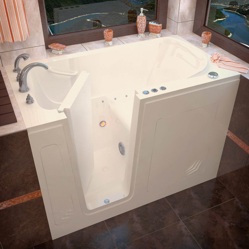 Buena Vista 54" x 30" Walk-In Air Bathtub, Biscuit, Left