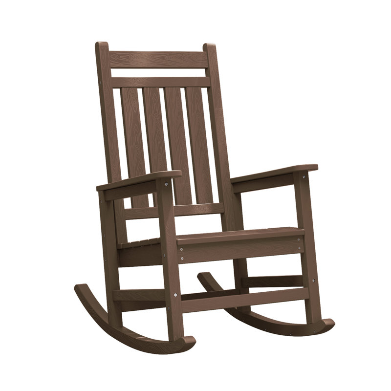 Chaise Adirondack à bascule en PEHD Wolak (ensemble de 2), Brun