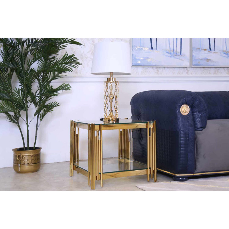 Stylish Glass Top Square End Table, Perfect for Any Room in Your Home