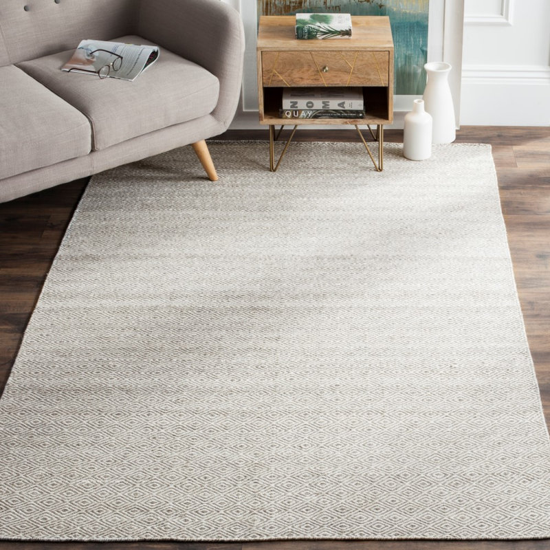 Sanders Hand Woven Wool Geometric Rug, Rectangle 4' x 6'