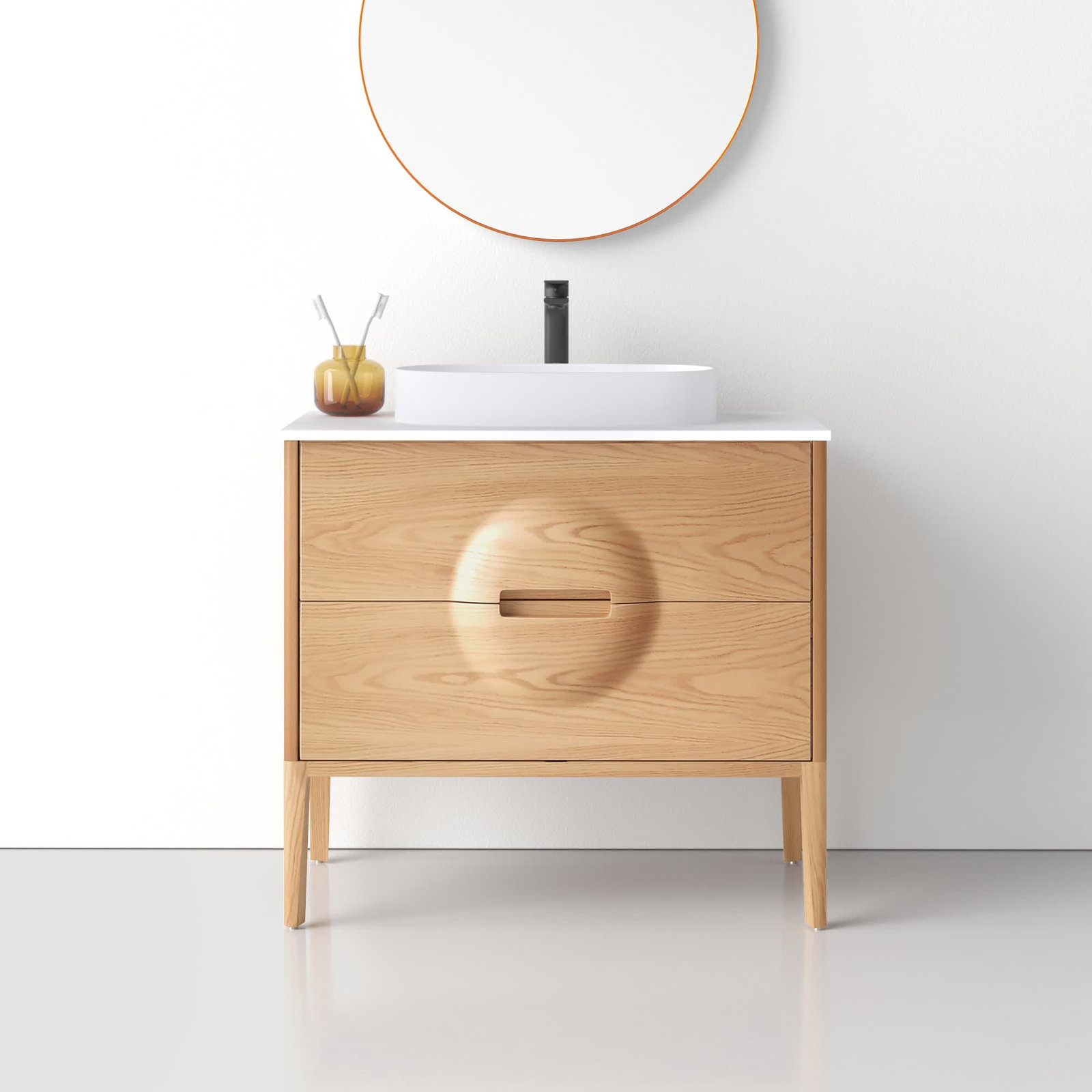 Colmar 36" Cedar Single Bathroom Vanity, Whitewash