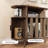 35.5'' Round Record Player Stand With Charging Station,turntable Stand Table With Open Storage