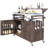Orlith 53.3" Outdoor Rolling Grill Cart Potting Bench Table With Adjustable Shelf-1644125426