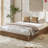 Wood Bed Frame, Wooden Platform Bed w/Fluted Design, Bed Frame with Study Support, Easy Assembly No Box Spring Needed-1000431879