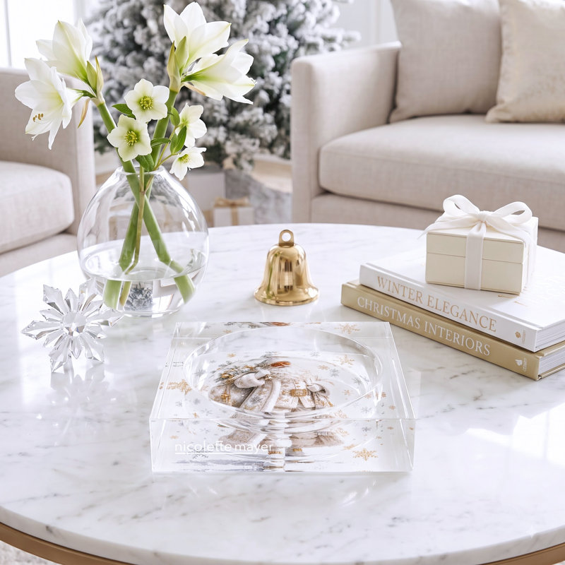 Acrylic Decorative Tray, 6"W x 6"D