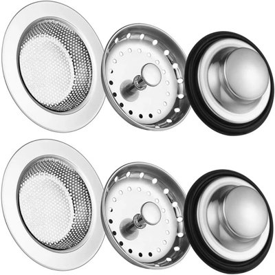 Kitchen Sink Strainer Basket and Stoppers Garbage Disposal Plug, Stainless Steel Kitchen Sink Accessories