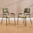 Modern Upholstered Dining Chairs With Backrest And Armrest, With Metal Frame, For Dining Room/Living Room-2029909932