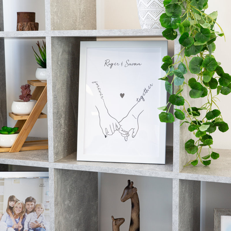 Modern and Stylish Wood Effect Plastic Frame for Wall Hanging, White, 33 x 24cm