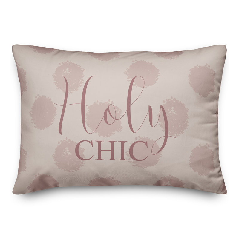 Polka Dots Rectangular Lumbar Cushion, Pink/Cream