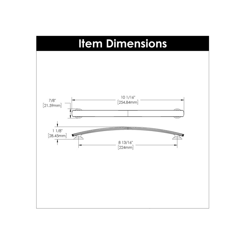 American Diner Collection Arch Pull - 8-13/16" Center to Center Cabinet Pull Vintage Bronze - Transitional, Traditional Hardware for Drawers & Cabinets