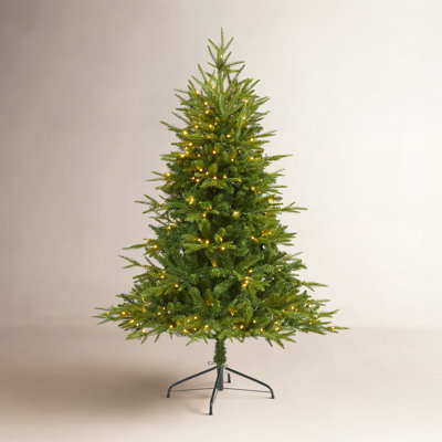 Green Lighted Artificial Christmas Tree