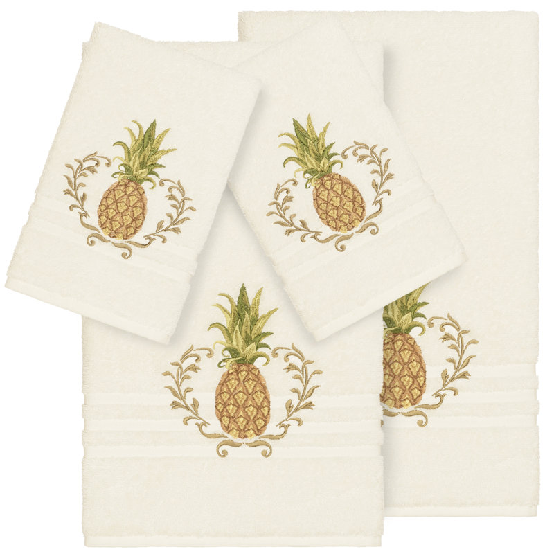 Welcome Turkish Cotton Towel Set, Cream, 4 Piece Towel Set