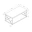 Table basse rectangulaire en stratifié gris, assortie de détails en métal, table spacieuse, stratifié et base