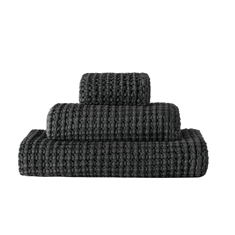 Aura Waffle Bath Towel, Washcloth, Storm