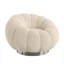 Fauteuil d'appoint pivotant en citrouille blanc avec tissu bouclé crème, sans assemblage, facile d'entretien et de conception moderne