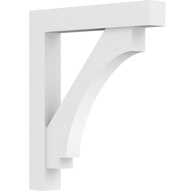 Support standard en PVC de qualité architecturale avec extrémités en bloc de l 3 po x P 24 po x H 24 po