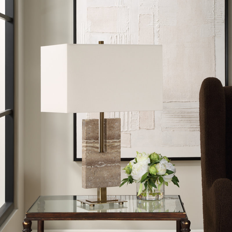 Lampe de table en travertin nazema