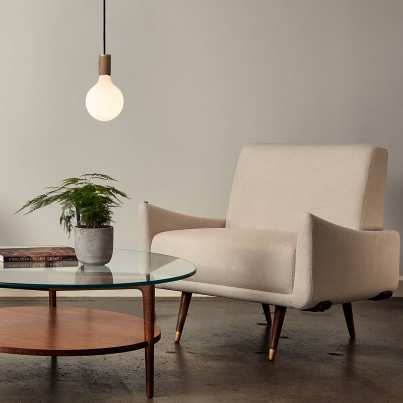 Porcelain III Pendant Light In Walnut