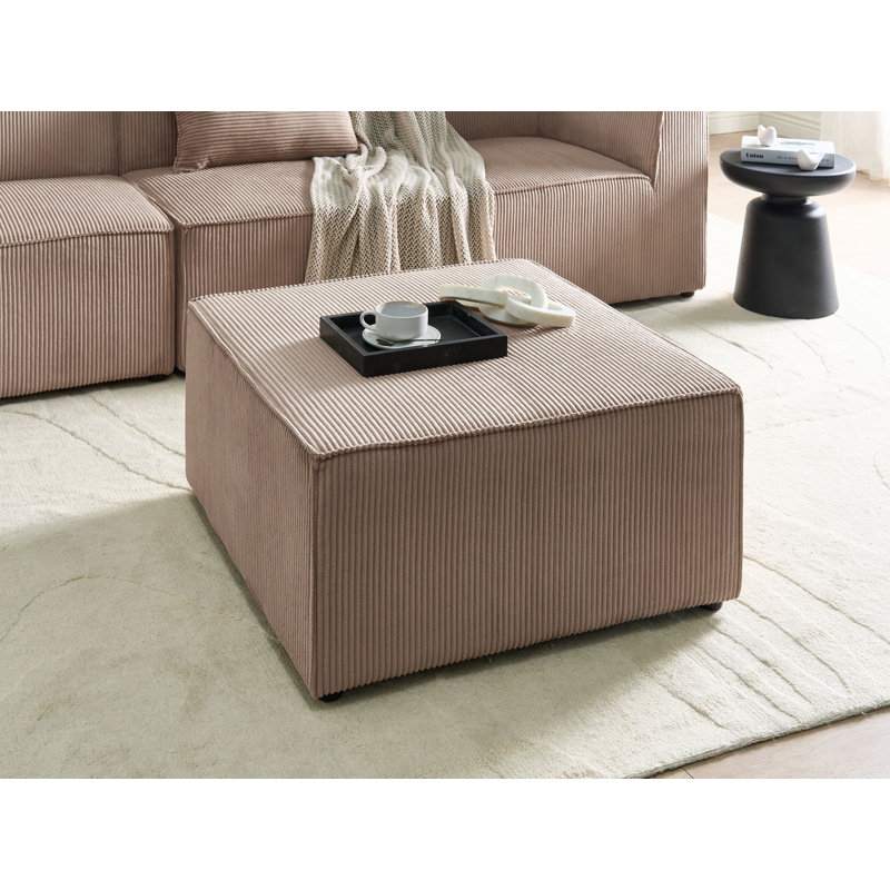 Taveres 83cm Wide Square Solid Colour Standard Ottoman