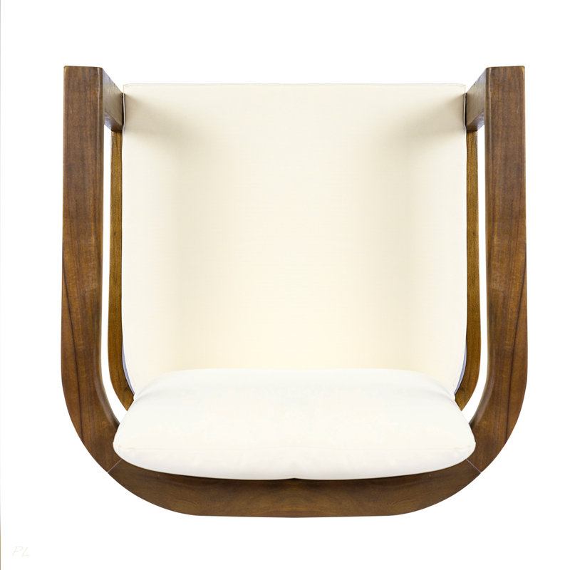 Ensemble de 4 chaises de salle à manger d'extérieur avec accoudoirs courbés en bois d'acacia