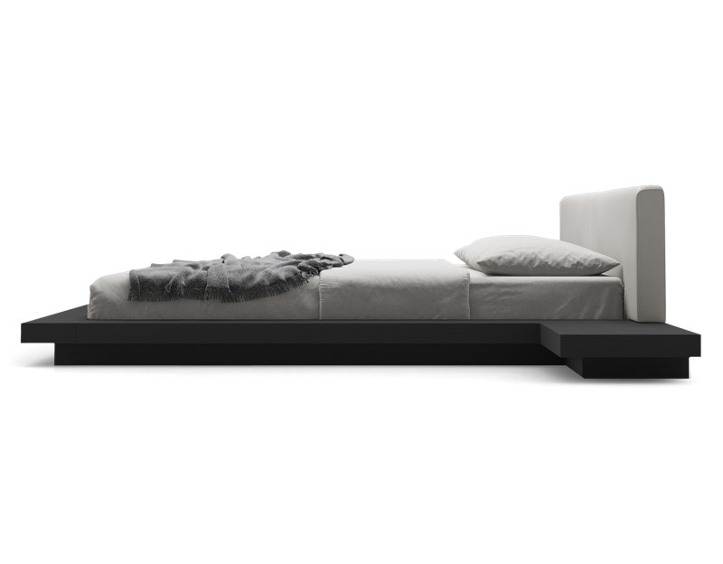 Upholstered Bed, King, Wenge/Pearl Gray Fabric