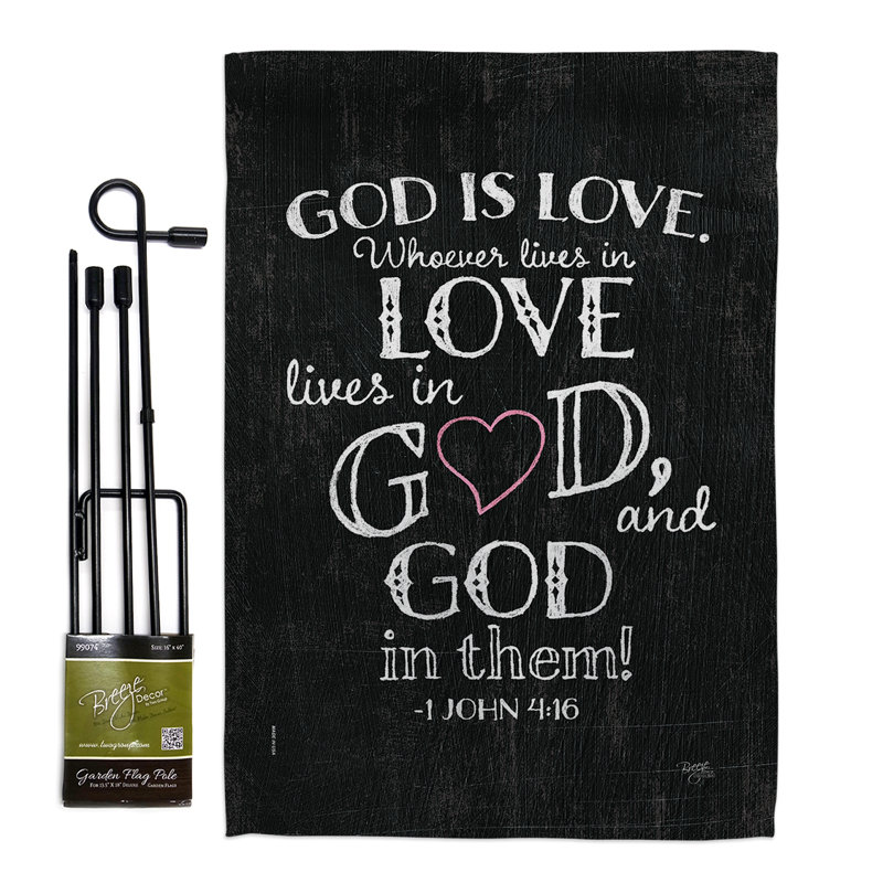 2 faces de polyester de 19 po x 13 po god is love ensemble de drapeaux