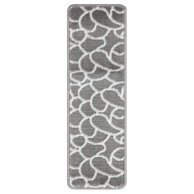 Tapis d’escalier gris doux et vibrant treillis Almendarez