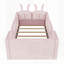 Lit plateforme rembourré avec coussin en lapin, lit pour enfants avec rails latéraux amovibles pour plus de sécurité et de confort-129506667