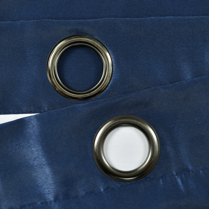 Panneaux de rideaux semi-transparents , l 54 po x L 84 po, Blanc / bleu marine