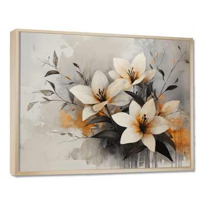 «White Lilies II», art mural blanc