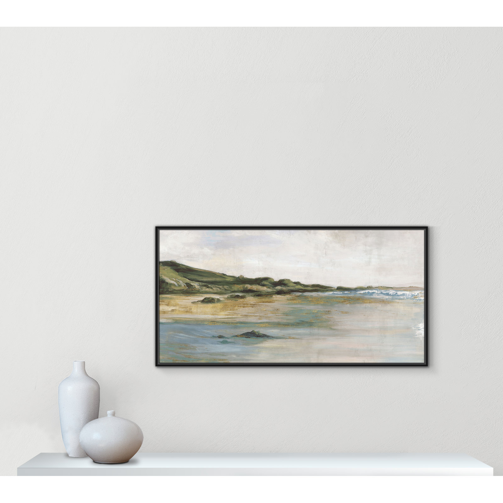 Cordoba "Tide's Edge" Print, 25.5" H x 49.5" W, Black