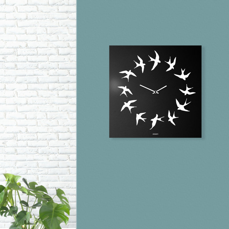 Woodmore Metal Wall Clock, Black/White