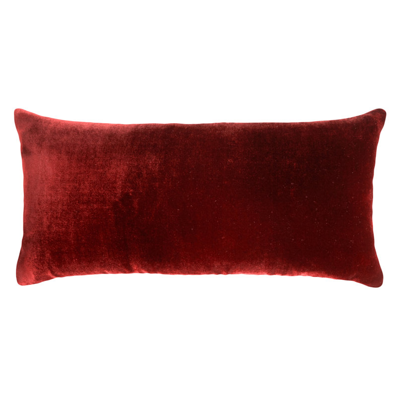 Ombre Square Velvet Pillow Cover & Insert, Paprika, Rectangle 12"H x 24"W