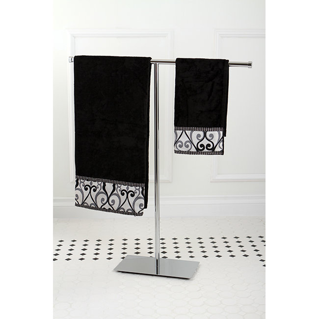 Kingston Brass Claremont Freestanding T-Shape Towel Rack, Polished Chrome
