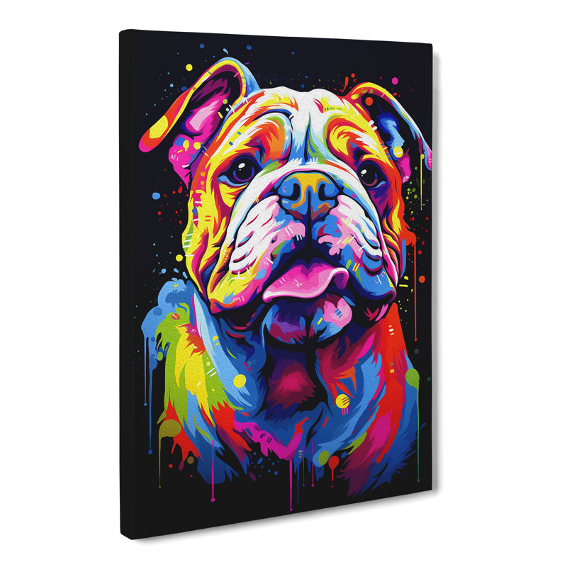 British Bulldog Futurism - Wrapped Canvas, 50cm H x 35cm W x 3cm D