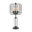 26.5" Tall "Edison" 3-Light Table Lamp, Industrial Cage Design, Powder Coated