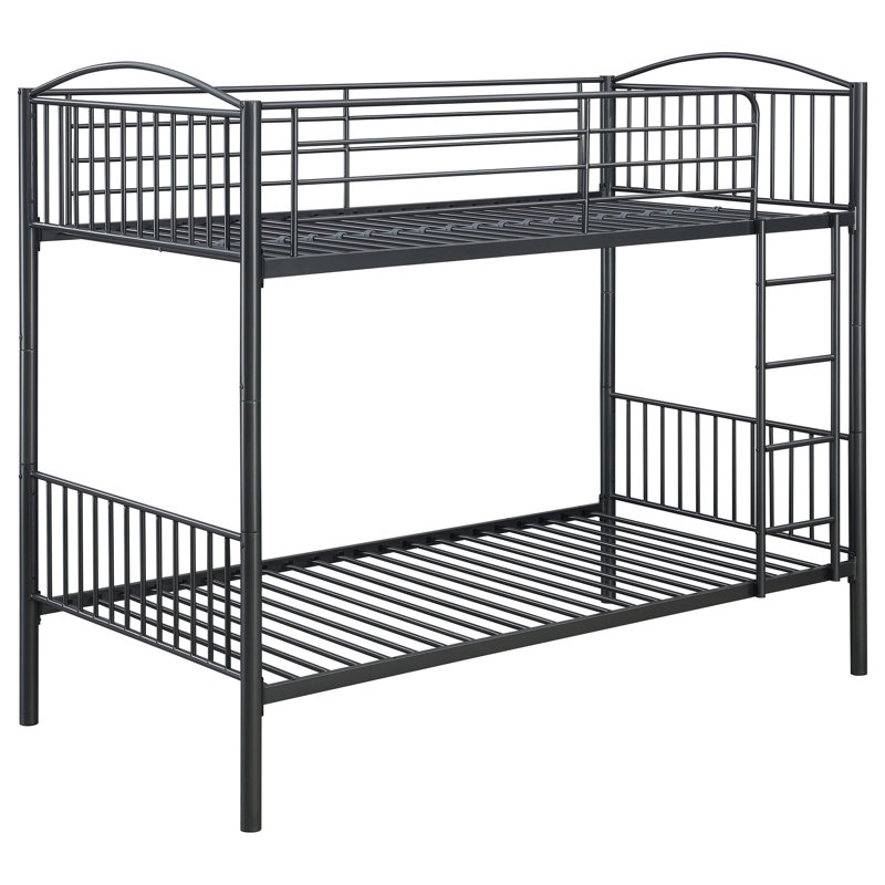 Delreal Twin over Twin Standard Bunk Bed by Isabelle & Max, Gunmetal