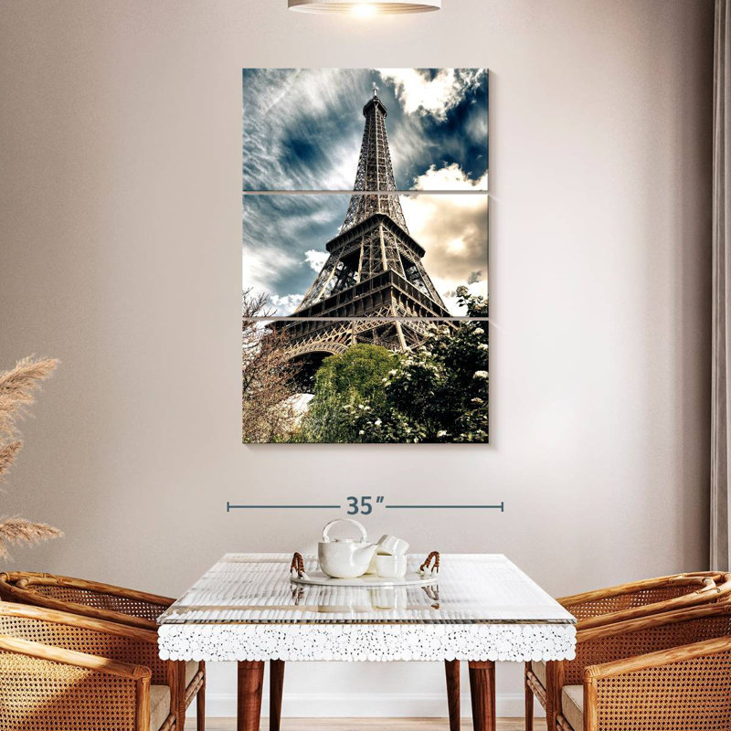 Nicci Eiffel Tower From Below, 50" H x 32" W
