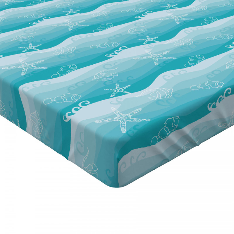 Microfiber Fitted Sheet, Twin Fitted Sheet, Blue Starfish