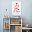 Arbre de Noël rouge minimaliste, arbre de Noël moderne abstrait, paysage d'hiver, reproduction d'art mural-129720021