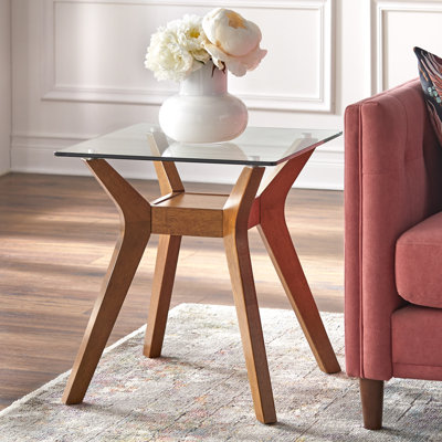 Jermarius Glass Top End Table