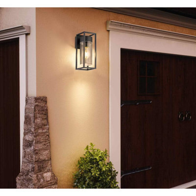 Matte Black 27cm H Outdoor Sconce